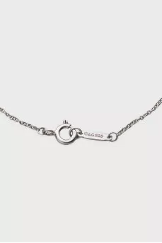 Silver necklace with a pendant of two rings