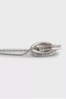 Silver necklace with a pendant of two rings