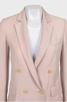 Pink double-breasted jacket with pockets