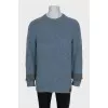 Men's light blue loose-fitting sweater