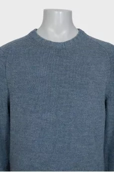 Men's light blue loose-fitting sweater