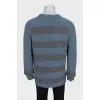 Men's light blue loose-fitting sweater