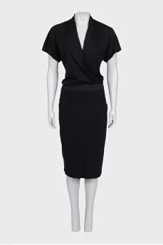 Black dress with elasticated logo