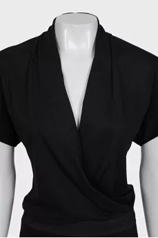 Black dress with elasticated logo