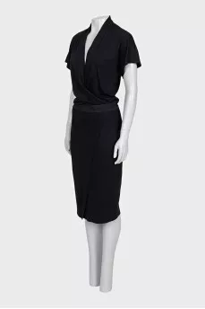 Black dress with elasticated logo