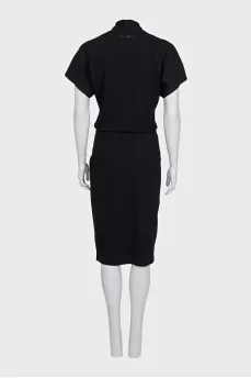 Black dress with elasticated logo