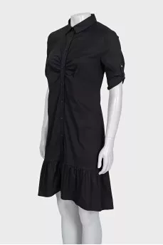 Black button-down midi dress