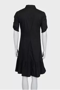 Black button-down midi dress