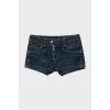 Denim shorts with brand logo