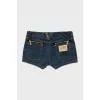 Denim shorts with brand logo