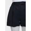 Blue high-waisted shorts