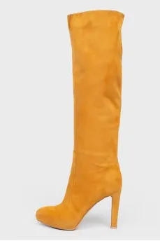 Beige high boots