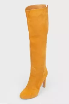 Beige high boots
