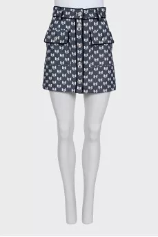 Blue skirt with bow print