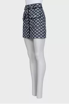 Blue skirt with bow print