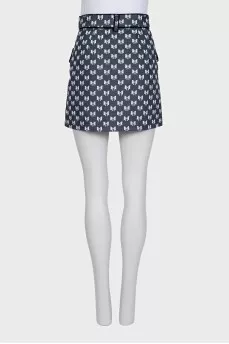 Blue skirt with bow print