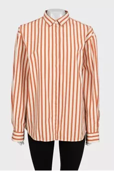 Рубашка двухцветная в полоску oversize