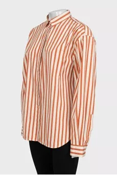 Рубашка двухцветная в полоску oversize