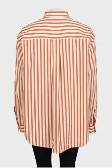 Рубашка двухцветная в полоску oversize