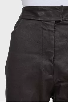 Brown leather pants
