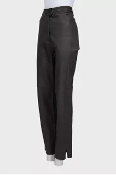Brown leather pants