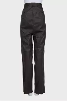 Brown leather pants