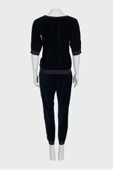 Velvet blue suit with trousers