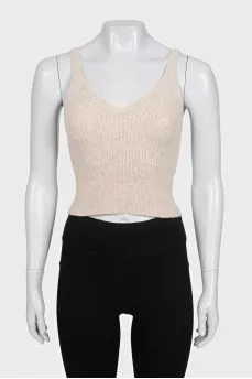 Beige wool top