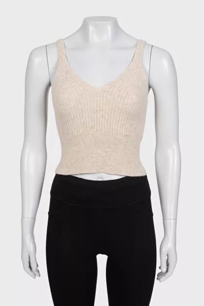 Beige wool top