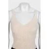Beige wool top