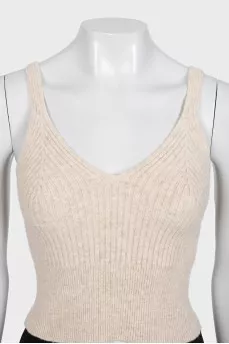 Beige wool top