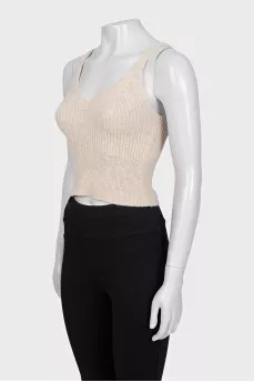 Beige wool top