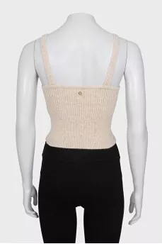 Beige wool top