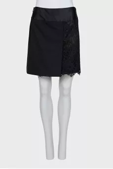 Black skirt with lace inserts