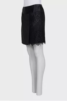 Black skirt with lace inserts