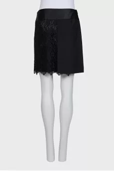 Black skirt with lace inserts