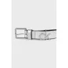 Silver-colored leather belt