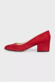 Red suede shoes