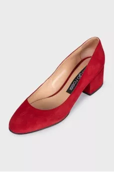 Red suede shoes