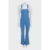 Denim overalls with patch pockets