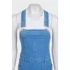 Denim overalls with patch pockets