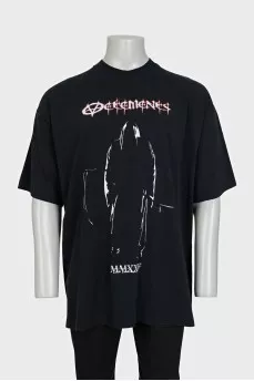 Men's black oversized T-shirt