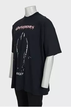 Men's black oversized T-shirt