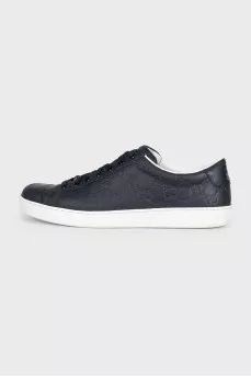 Men's black embossed sneakers