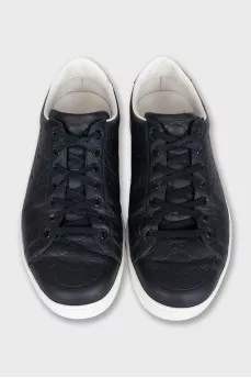 Men's black embossed sneakers