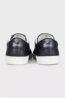 Men's black embossed sneakers