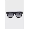 Black rectangular sunglasses with logo