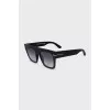 Black rectangular sunglasses with logo