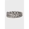Silver ring with embossing
