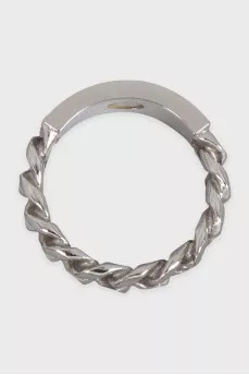 Серебристое кольцо с тиснением